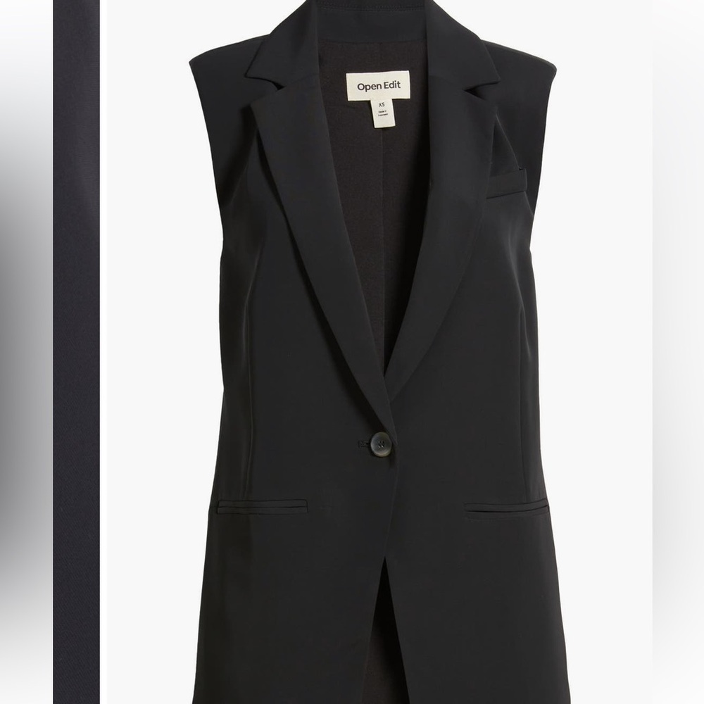 Open Edit women’s Women's Black Sleeveless Blazer Vest- NWT- M